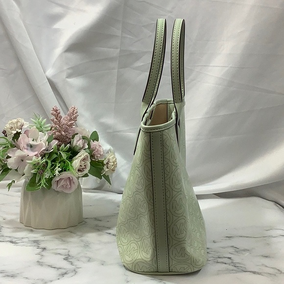 Jodie Small Tote Bag In Jacquard Logo - Atom Jade - Picture 3 of 6